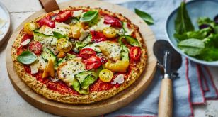 Pizza sans farine aux légumes